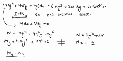 5-marks-find-an-integrating-factor-to-make-the-following-de-exact-xy44x2y2ydx2y32xdy-0-do-not-solve-the-resulting-equation-41532