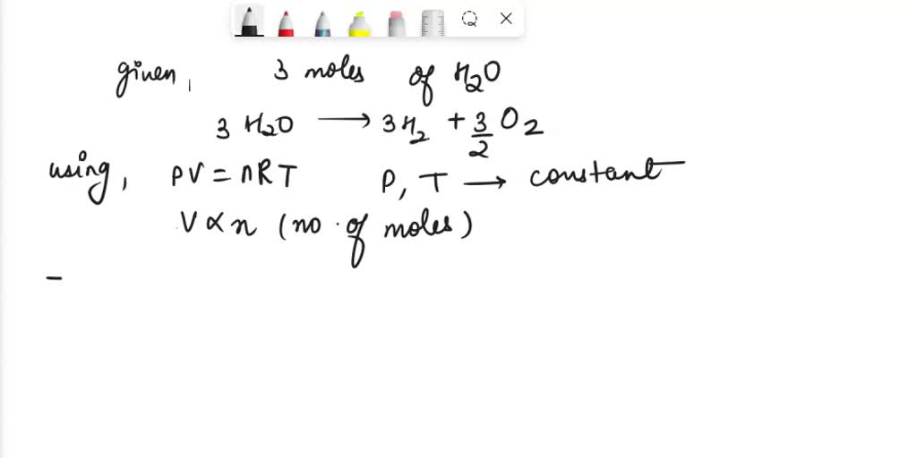 SOLVED: 'Three moles of HzO dissociates in an electrolytic cell and the ...