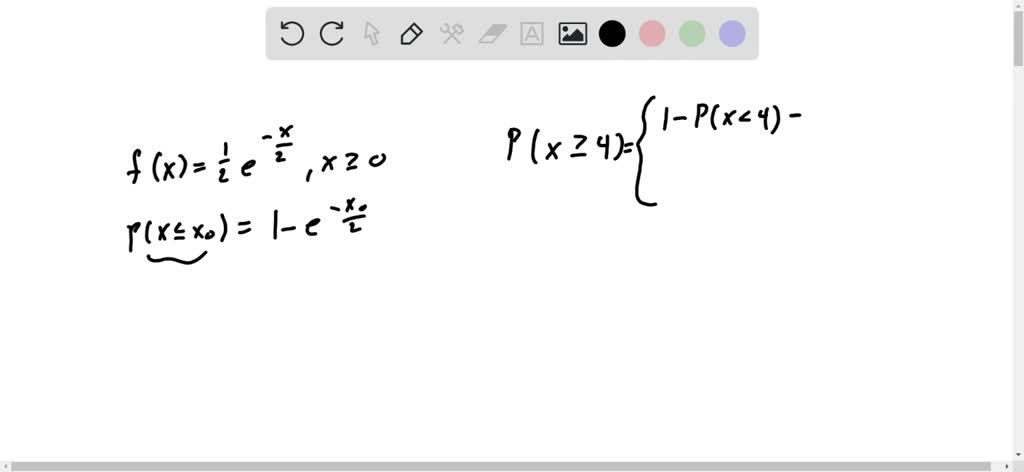 SOLVED: Consider the following exponential probability density function ...