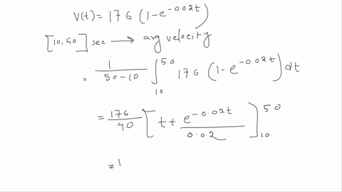 the-velocity-of-a-skydiver-in-feet-per-second-at-a-time-seconds-after-jumping-out-of-an-airplane-is-given-by-the-function-vt-17601-_-e-002-use-a-definite-integral-to-find-the-skydiver-s-aver-81402