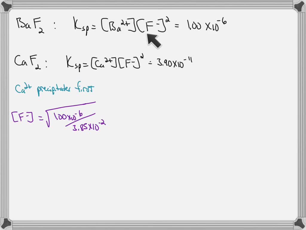 SOLVED The Ksp of barium fluoride is 1.00 x 10^â€“6. The Ksp of
