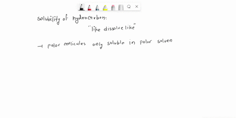 12-2-points-summarize-the-solubility-behavior-of-hydrocarbons-aler-a-polar-solvent-and-in-nonpolar-organic-solvents-explain_-an-unknown-hydrocarbon-demonstrated-the-following-results-in-the-14653