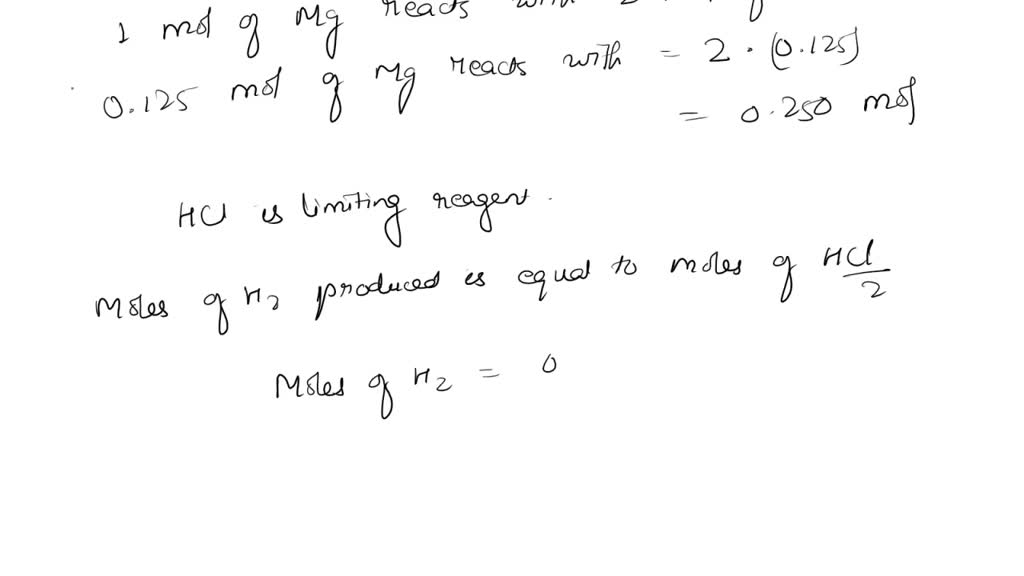 SOLVED Magnesium metal reacts with hydrochloric acid to produce magnesium chloride and hydrogen