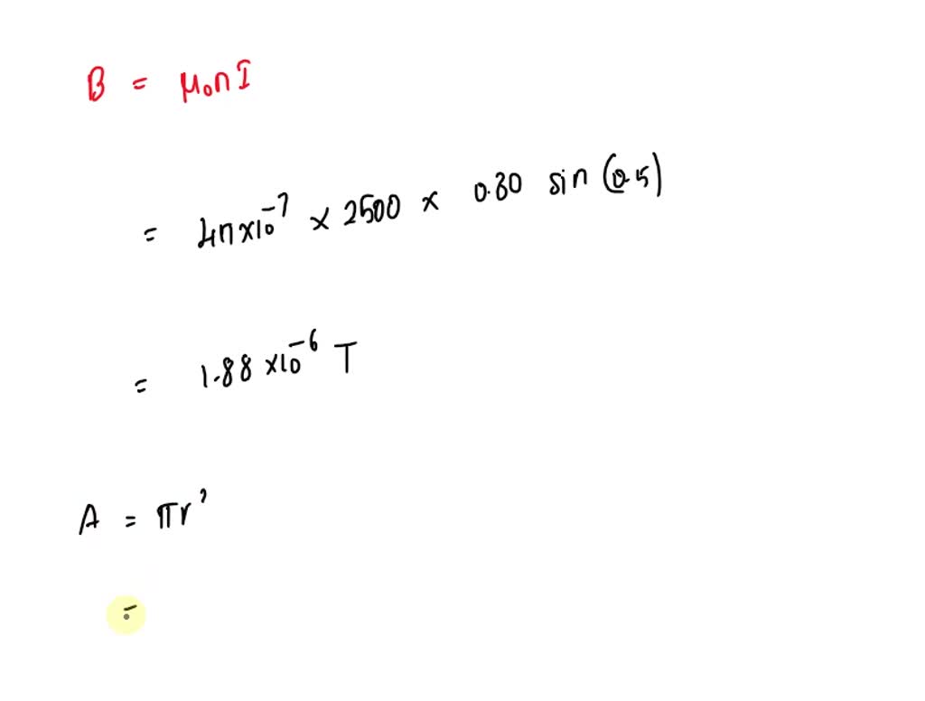 SOLVED: A long solenoid (radius 3.0 cm, 2500 turns per meter) carries ...