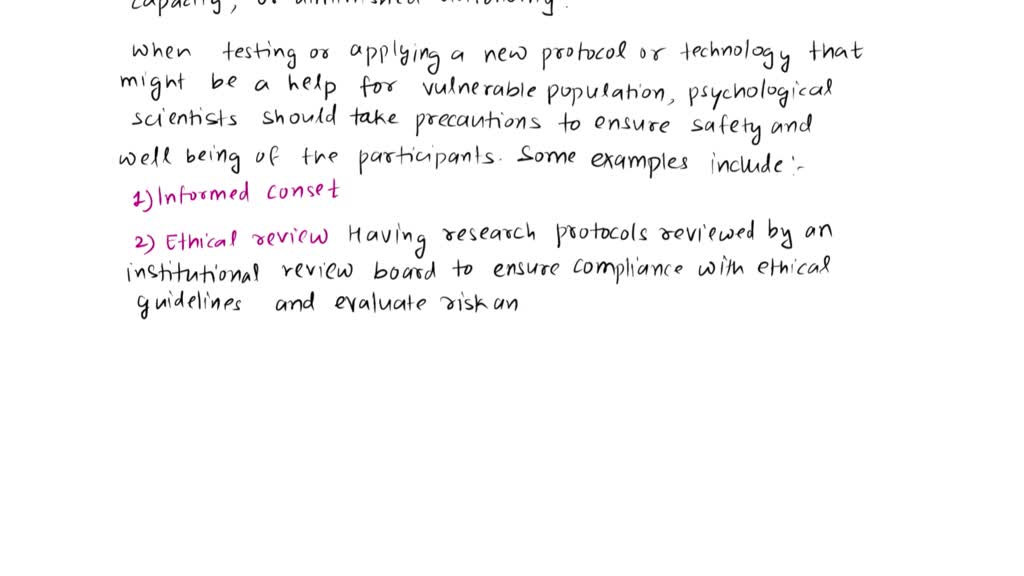 What Are Some Examples Of Vulnerable Populations In Cognitive Psychology