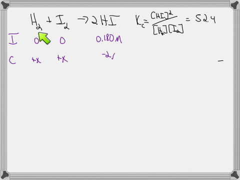 be-sure-to-answer-all-partsthe-equilibrium-constant-kc-for-the-reaction-below-is-524-at-a-certain-temperature-h2g-i2g-2hig-if-you-start-with-0180-m-hydrogen-iodide-what-will-the-concentratio-23094