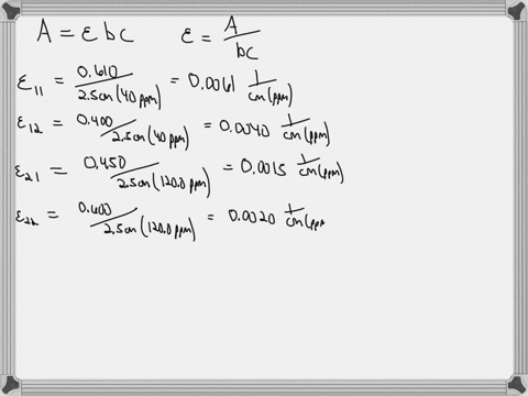to-determine-the-concentration-of-individual-components-in-a-mixture-of-two-analytes-the-absorbances-of-the-sample-are-measured-at-two-wavelengths-at-which-the-difference-in-absorptivities-o-35607