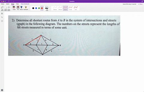 2-determine-all-shortest-routes-from-a-to-b-in-the-system-of-intersections-and-streets-graph-in-the-following-diagram-the-numbers-on-the-streets-represent-the-lengths-of-the-strects-measured-13517