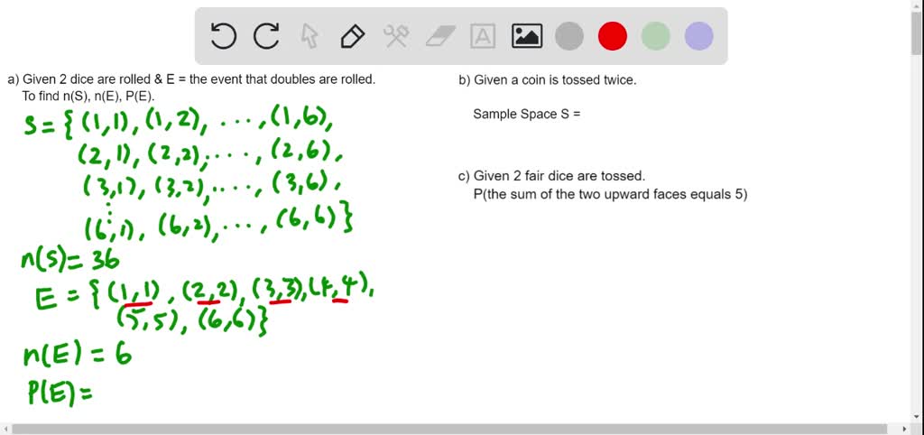 Probability for Rolling Two Dice, Sample Space for Two Dice