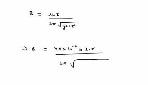 a-long-straight-wire-placed-along-the-x-axis-carries-a-current-of-25-a-in-the-x-direction-whats-the-magnitude-of-the-magnetic-field-produced-by-that-current-at-the-point-p-with-coordinates-x-20837