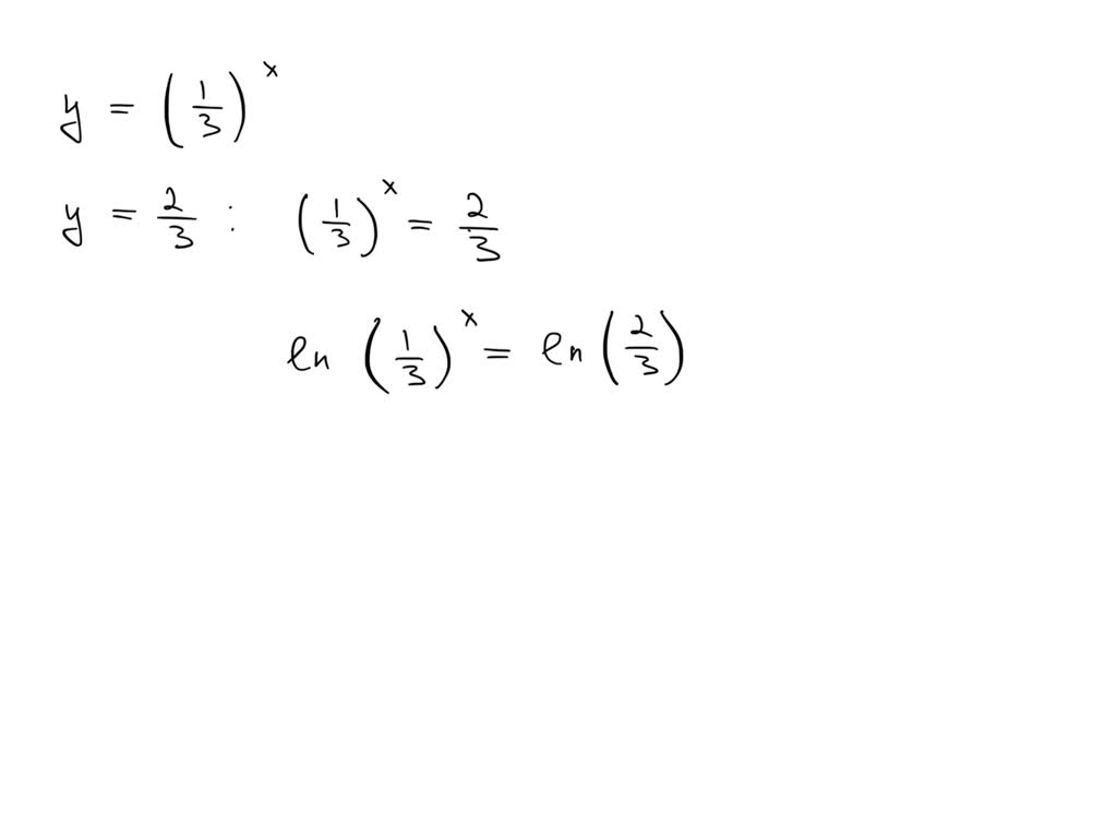 Solved Suppose An Exponential Curve C Has Equation Y13xx∈r Solve The Equation Y23