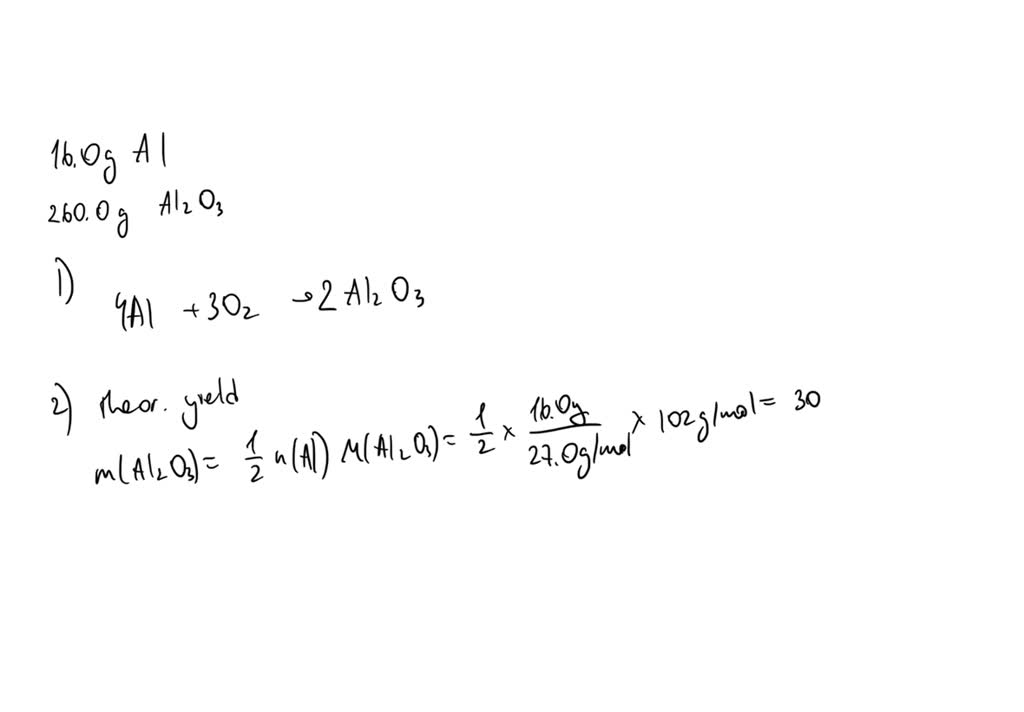 SOLVED a chemist burns 16.0 g of al in excess air to produce aluminum