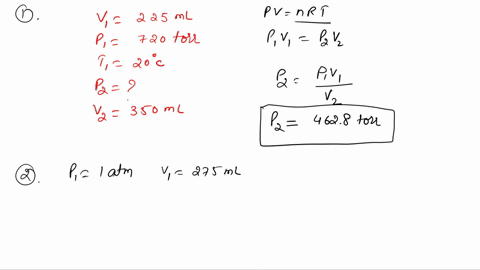 1-a-sample-of-gas-occupies-a-volume-of-145ml-at-560-torr-and-20c-calculate-the-new-pressure-if-its-volume-is-increased-to-290-ml-at-constant-temperature2-a-gas-occupies-8000-ml-at-a-temperat-28617