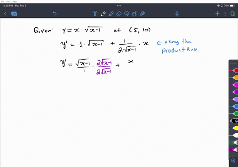 find-the-equation-of-the-tangent-to-the-graph-y-x-x-1-at-5-10-20858