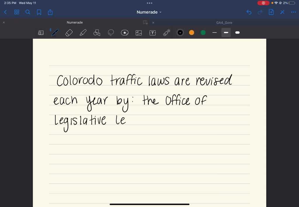SOLVED Colorado Traffic laws are revised each year by
