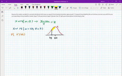 assume-the-random-variable-x-is-normally-distributed-with-mean-mu-equals-50-and-standard-deviation-sigma-equals-7-compute-the-probability-be-sure-to-draw-a-normal-curve-with-the-area-corresp-86024