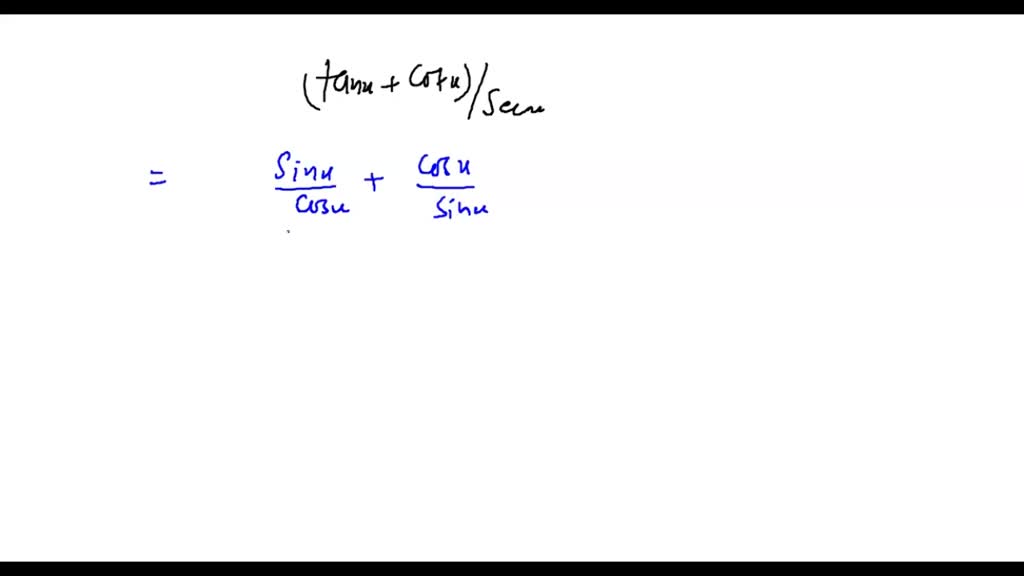 SOLVED Simplify the trigonometric expression below by writing the