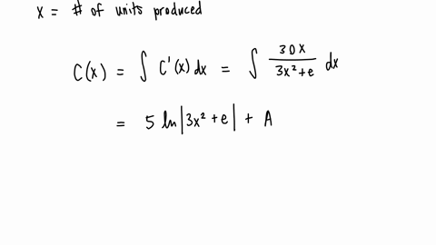 a-company-has-found-that-the-marginal-cost-in-thousands-of-dollars-to-produce-x-central-air-conditioning-units-is-cx30x3x2e-where-x-is-the-number-of-units-produced-a-find-the-cost-function-g-97384