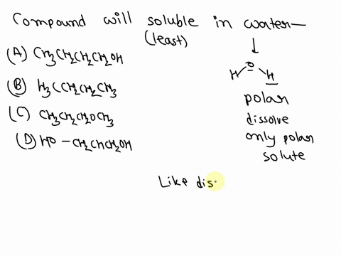 which-compound-will-be-the-least-soluble-in-water-14316