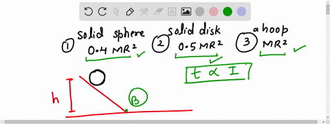 listen-three-objects-each-of-the-same-mass-and-radius-consider-the-following-solid-disk-3a-hoop-1-a-solid-sphere-2a-7-mr2-i-0smr2-objects-i-0-amr2-top-of-an-inclined-plane-tpenkree-slipping-36366
