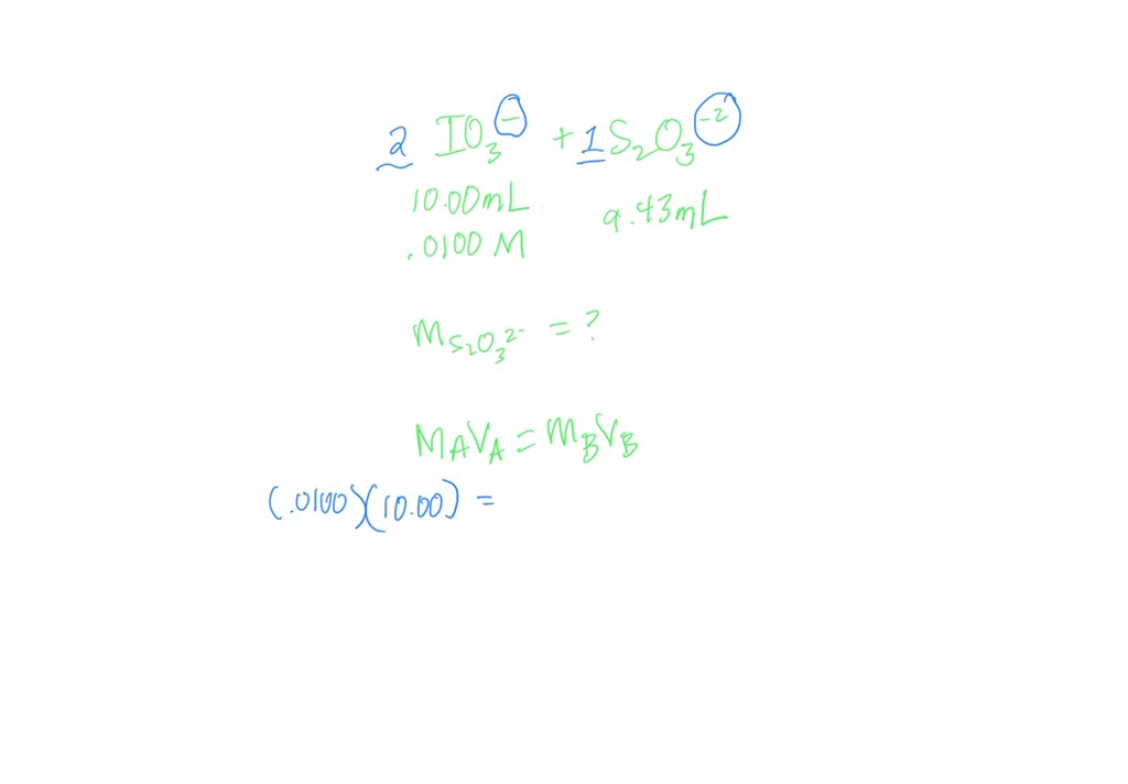 SOLVED A titration of 10.00 ml of .010 M I3 requires 1.870 ml of a