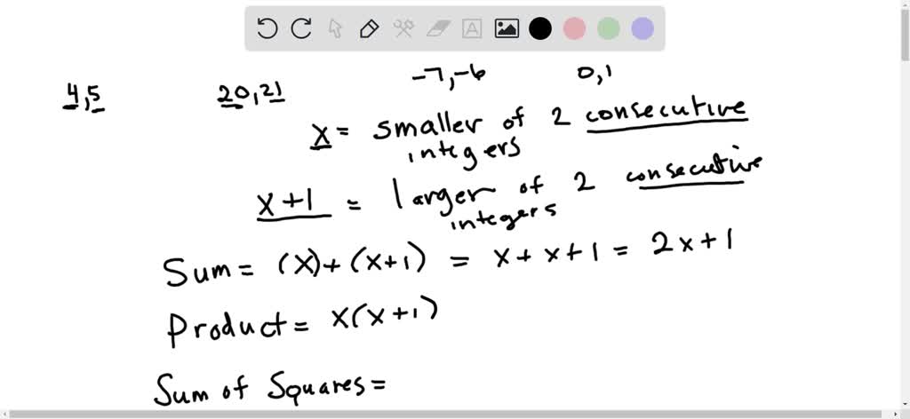 SOLVED: Suppose that x represents the smaller of two consecutive ...