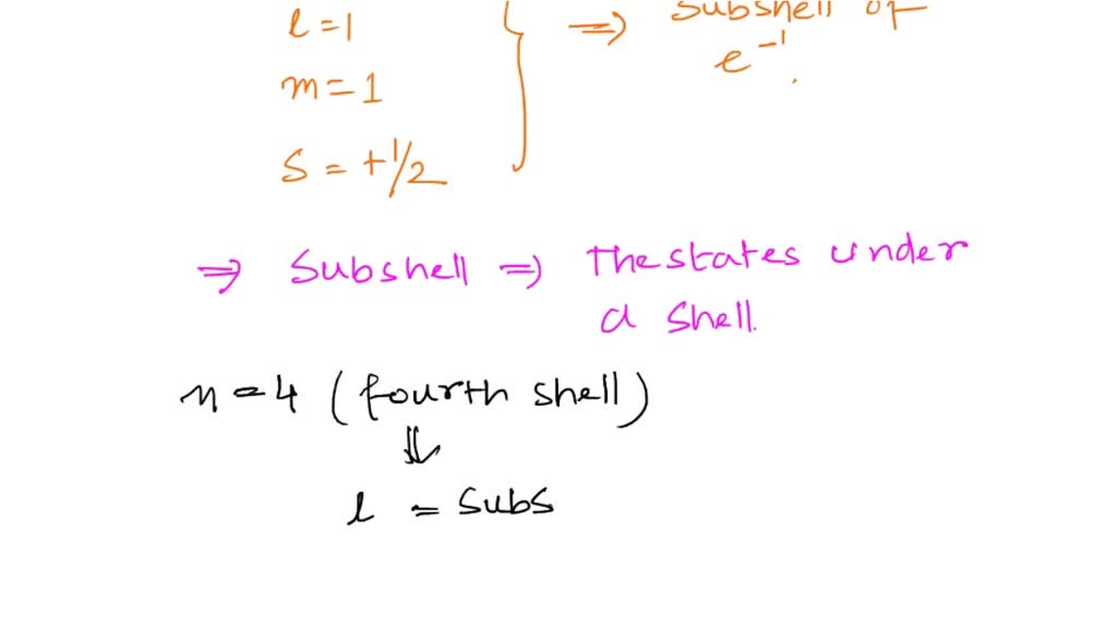 Solved The Quantum Numbers N 4 L 1 Ml 1 Ms 1 2 Represent An Electron In A Subshell