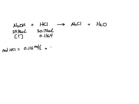2996-ml-of-naoh-is-used-to-titrate-2070-ml-of-0116-m-hcl-what-is-the-concentration-of-the-naoh
