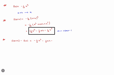 use-the-four-step-process-to-find-the-slope-of-the-tangent-line-to-the-graph-of-the-given-function-at-any-point-simplify-your-answers-completely-fx-1x-step-1-fx-h-step-2-fx-h-fx-fx-h-fx-step-85357