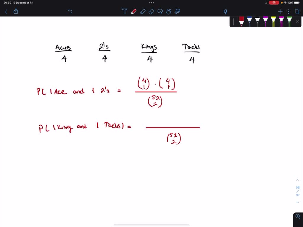 SOLVED If you draw two cards from a deck of 52 cards, without