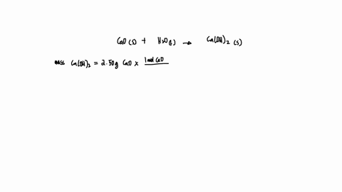 calcium-oxide-reacts-with-water-in-a-combination-reaction-to-produce-calcium-hydroxide-caos-h2ol-caoh2s-in-a-particular-experiment-a-250-g-sample-of-cao-is-reacted-with-excess-water-and-280-89902