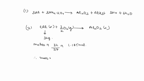 1-aluminum-metal-reacts-with-ammonium-perchlorate-to-produce-aluminum-oxide-aluminum-chloride-nitrogen-monoxide-and-water-write-out-the-balanced-chemical-equation-including-all-necessary-sub-73029