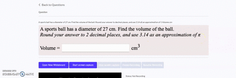 a-sports-ball-has-a-diameter-of-27-cm-find-the-volume-of-the-ball-round-your-answer-to-decimal-places-and-use-314-as-an-approximation-of-1-volume-cm-94487