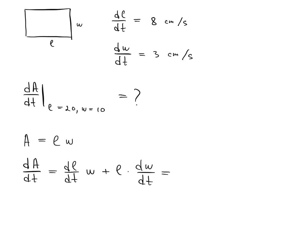 solved-the-length-of-a-rectangle-is-increasing-at-a-rate-of-8-cm-s-and