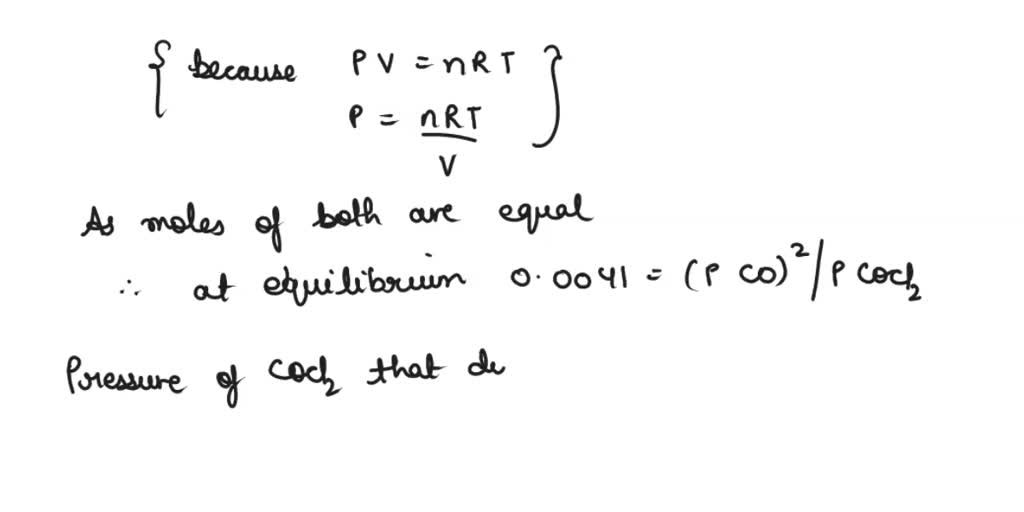 SOLVED Phosgene (COCl2) is a poisonous gas that dissociates at high