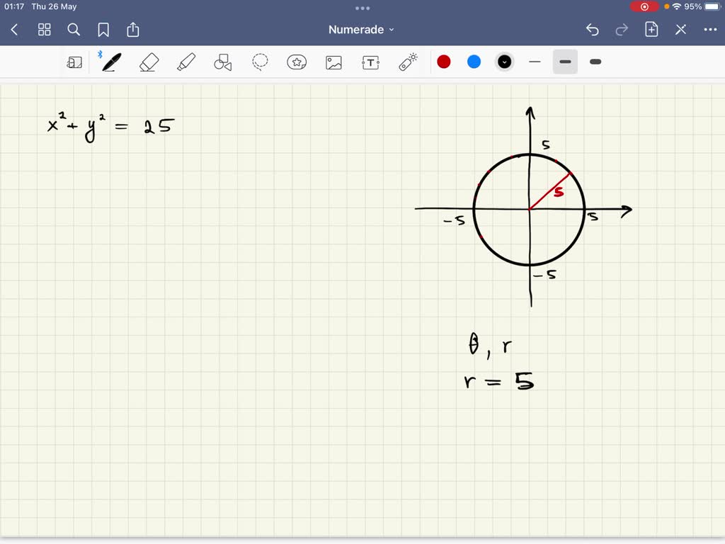 SOLVED: Write the polar equation of a circle with radius 5 centered at ...