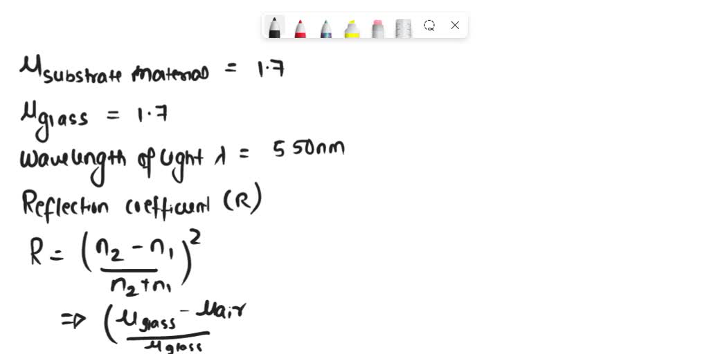 SOLVED: Calculate the reflection coefficient for a substrate with a ...