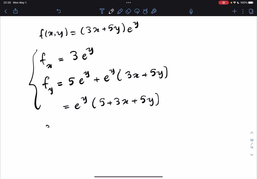 Solved Calculate All Four Second Order Partial Derivatives Of F X Y 3 X 5 Y E Y Fx X X Y