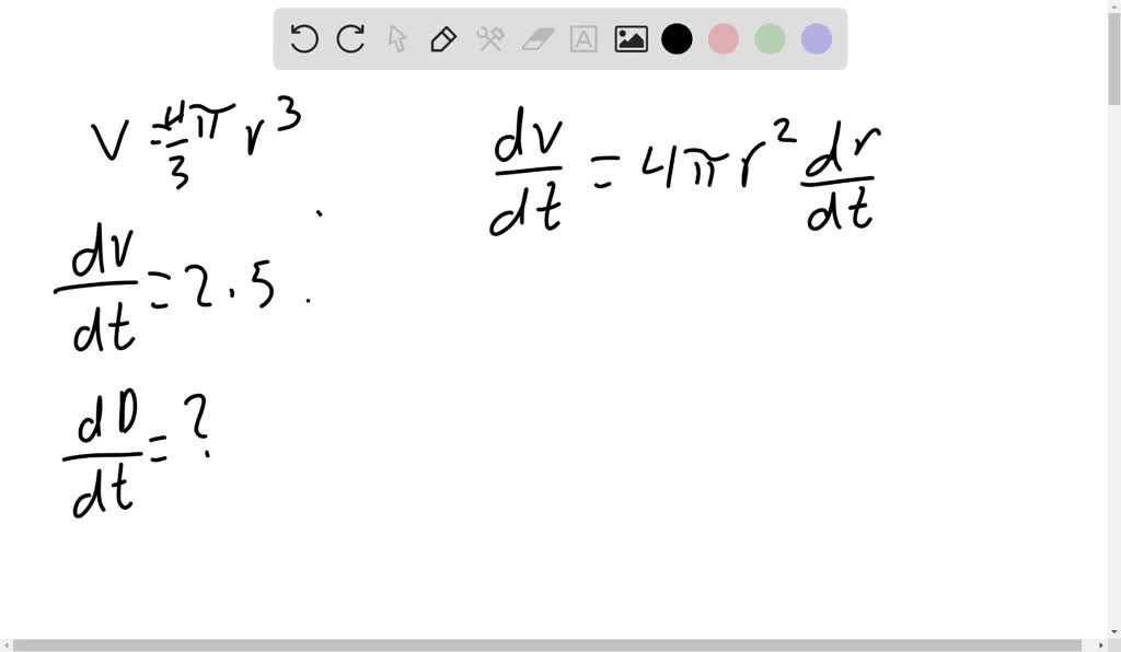 SOLVED: (1 point) A spherical balloon is inflated so that its volume is ...