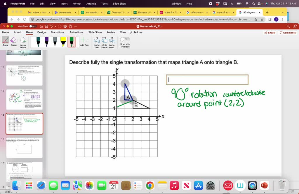 SOLVED: 'Describe Fully The Single Transformation That Maps Triangle A ...