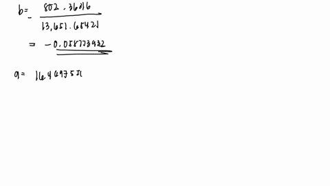 b-develop-an-estimated-regression-equation-showing-how-price-relared-miles-what-is-tne-estimated-regression-model-let-x-esent-the-miles-if-required-round-your-answers-to-four-decimal-places-53269