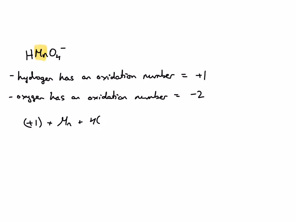 determine the oxidation number of mn in mno4