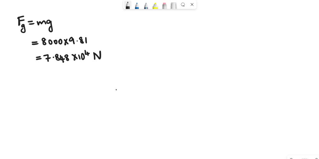 A military aircraft with a mass of 8000 kg lands at a speed of 350 km/h