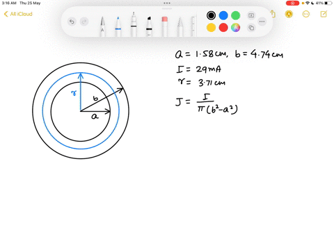 consider-the-cylindrical-conductor-with-a-hollow-center-and-copper-walls-of-thickness-b-a-as-shown-the-radii-of-the-inner-and-outer-walls-are-a-and-b-respectively-and-the-current-is-uniforml-92675
