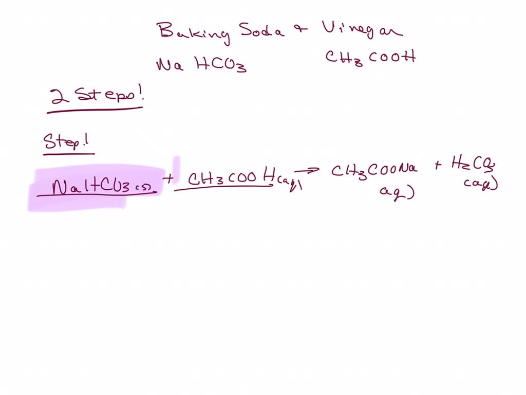 Solved the chemical equation for the reaction of baking soda sodium