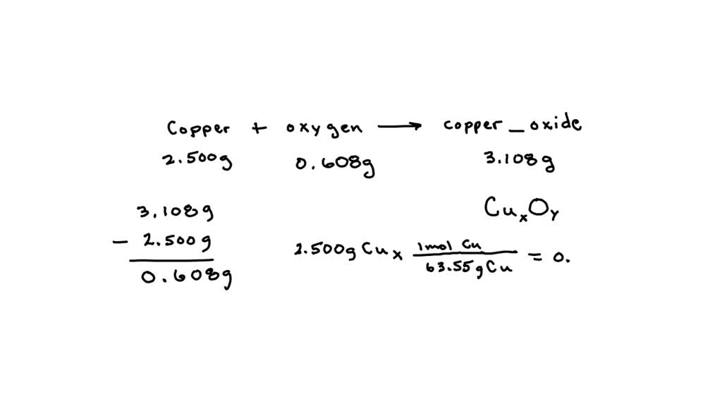 SOLVED A 2.500g sample of copper (a transition metal) reacts with