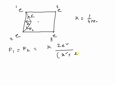 four-electrons-are-located-at-the-corners-of-a-square-100-nm-on-a-side-with-an-alpha-particle-at-its-midpoint-how-much-work-is-needed-to-move-the-alpha-particle-to-the-midpoint-of-one-of-the-48009