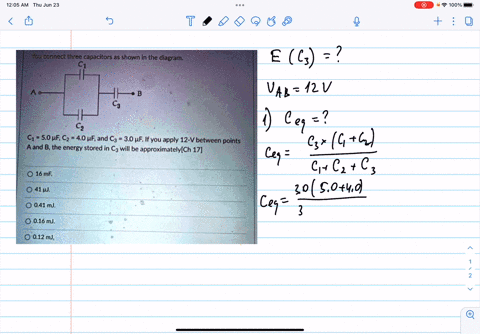 vou-connect-three-capacitors-as-shown-in-the-diagramn-b-c3-c150uf-cz-40ufand-c3-30-uf-if-you-apply-12-v-between-points-aand-b-the-energy-stored-in-c3-will-be-approximately-ch-17-0-16-mf-0-41-38402