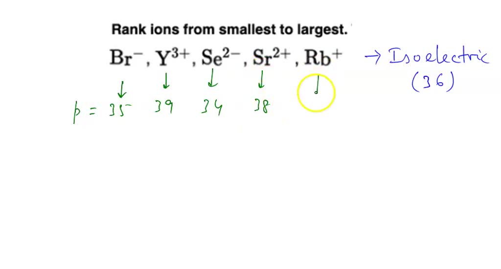 SOLVED Arrange the following isoelectronic series in order of