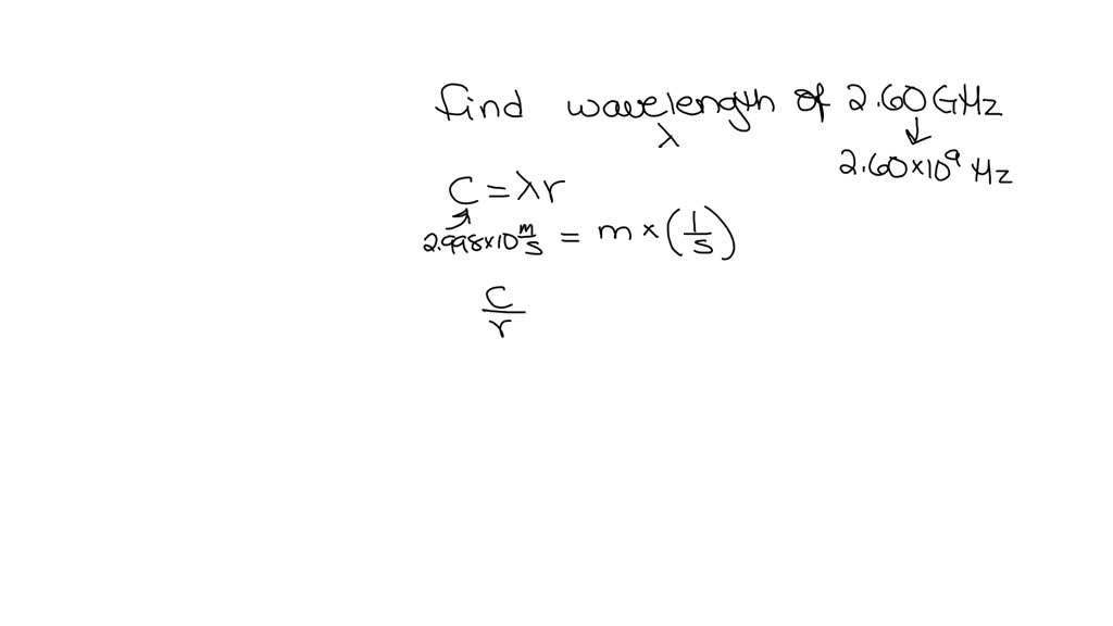 SOLVED A microwave oven operates at 2.60 GHz. What is the wavelength
